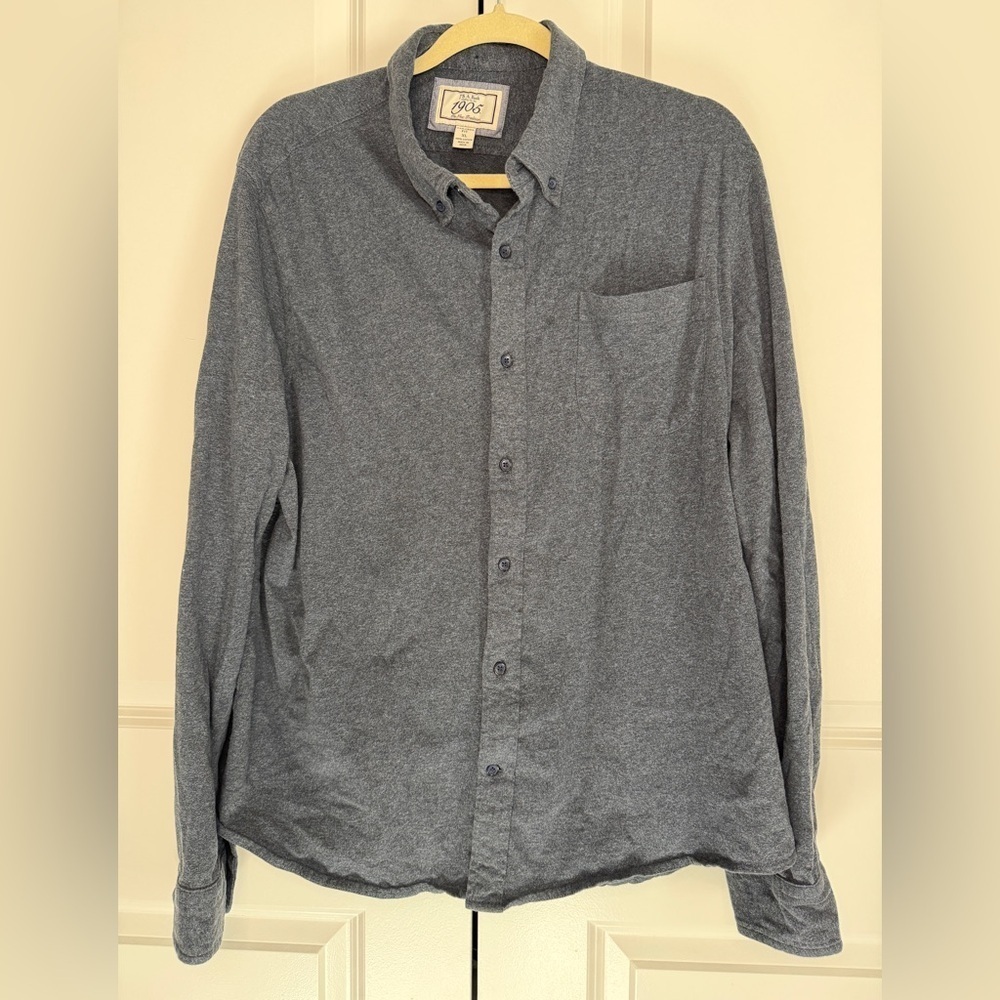 J°S.A. Bank 1905 Men’s Button Up Shirt Tailored Fit Gray Cotton XL